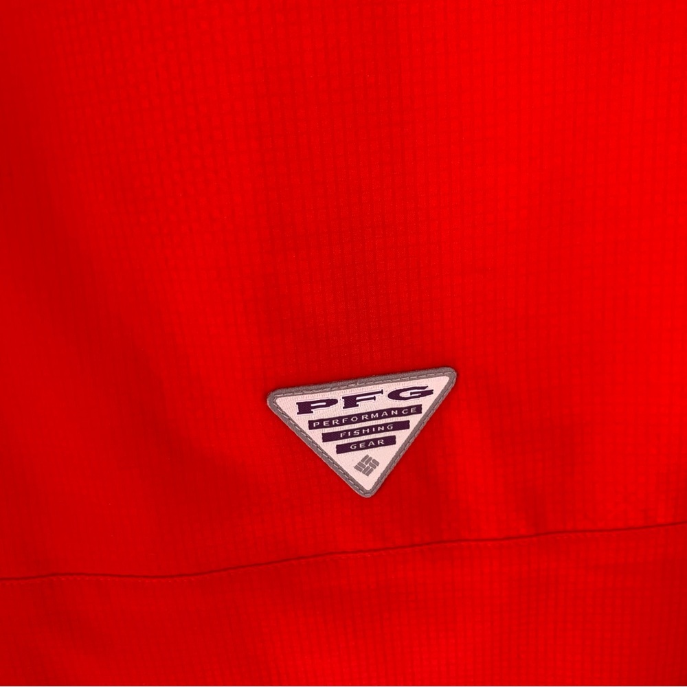 Columbia Georgia Bulldog (NWT) (XL) Collared, Button Down Vibrant Red Shirt - Picture 12 of 13
